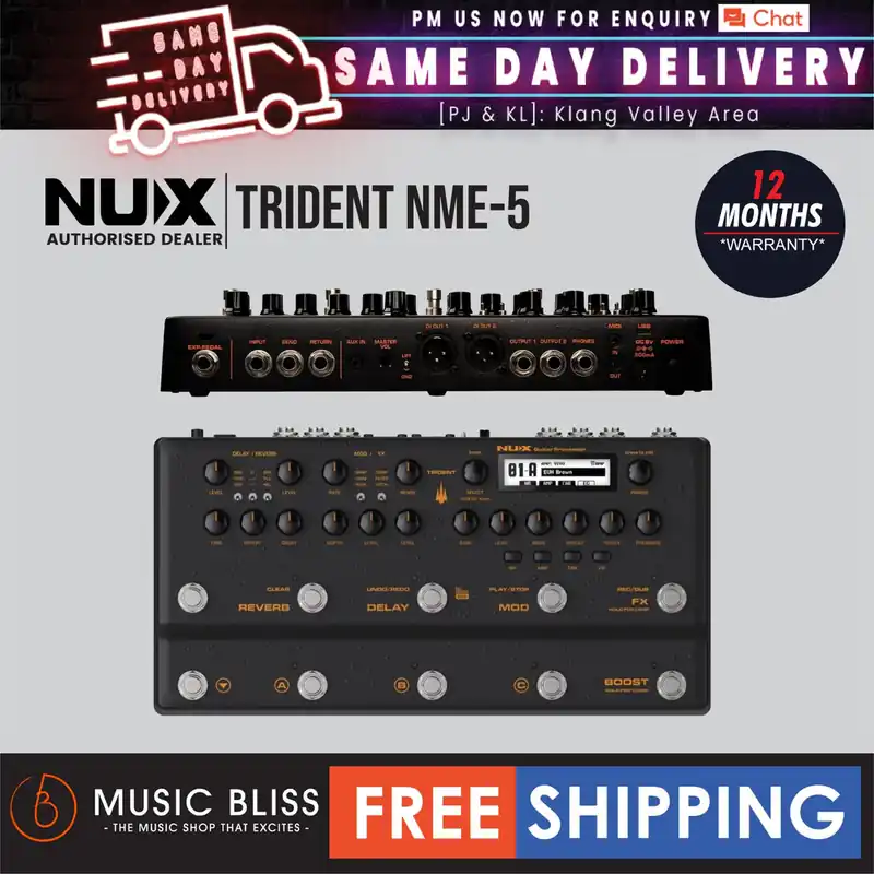 NUX Trident NME-5 Multi Effect Processor Guitar Pedal With Amp Modeler With IR Loader Big Sale