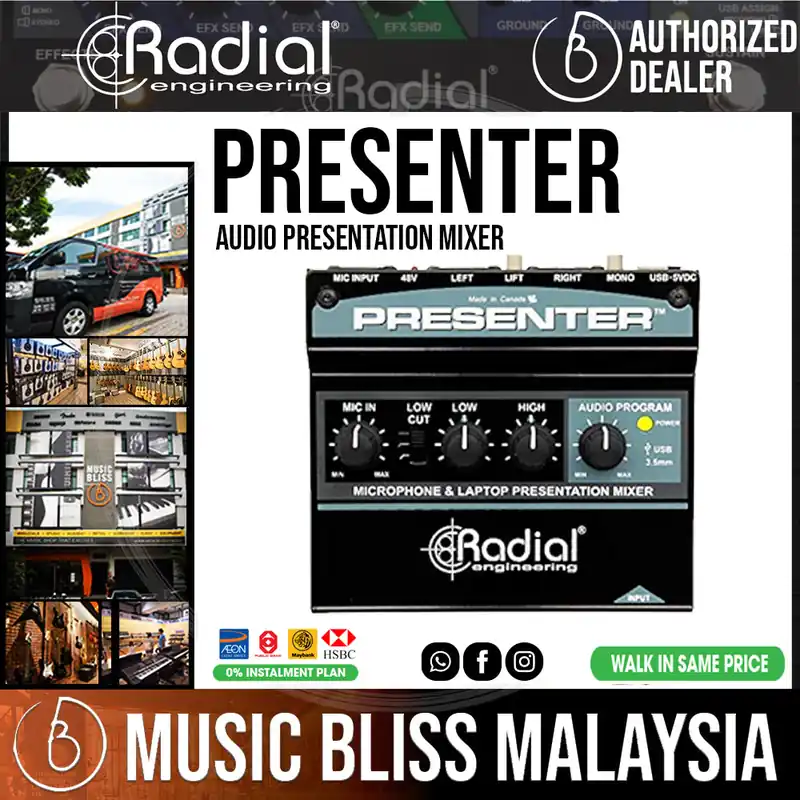 Radial Engineering Presenter Audio Presentation Mixer Low Price
