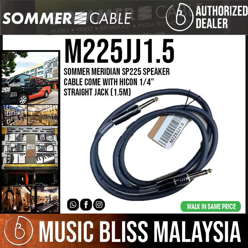 Don’t Miss Out Sommer Meridian SP225 Speaker Cable come with Hicon 1/4" Straight Jack